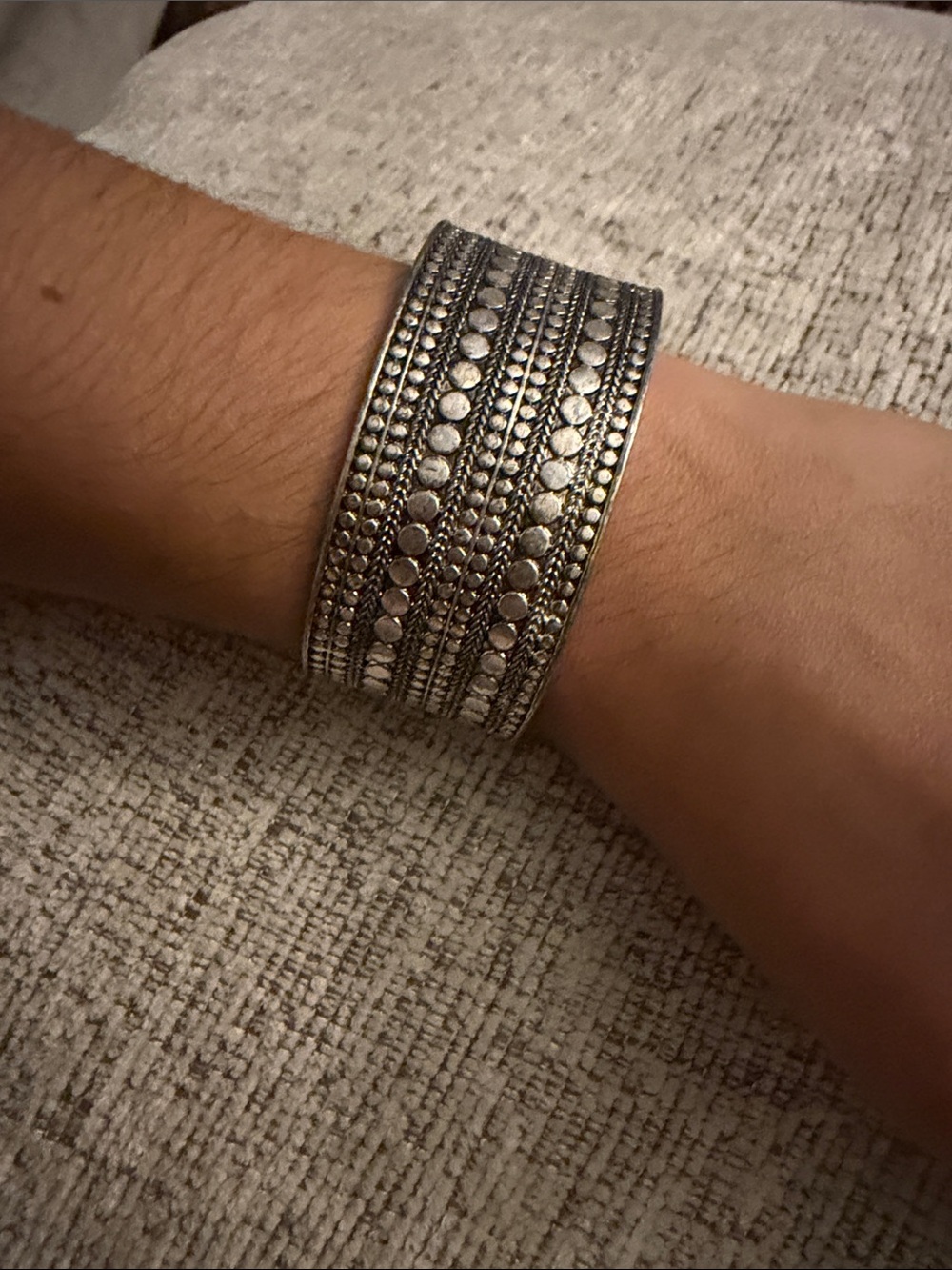 Lucky Brand Silver-Tone Multi-Row Stud Cuff Bracelet